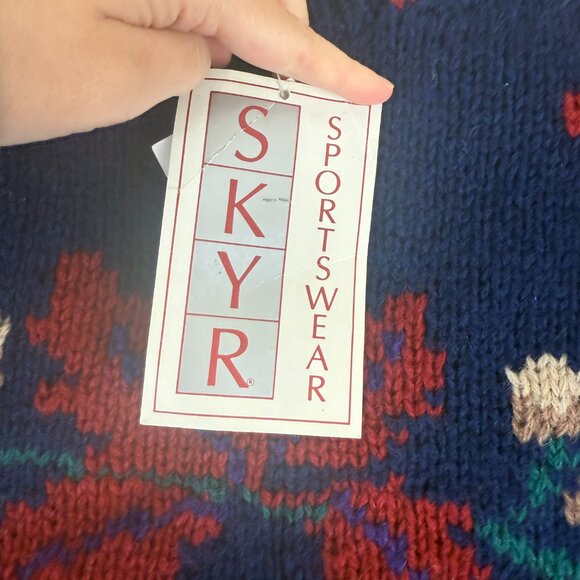 NWT SKYR Sportswear 100% Shetland Wool Floral Fair Isle Sweater - Picture 8 of 12